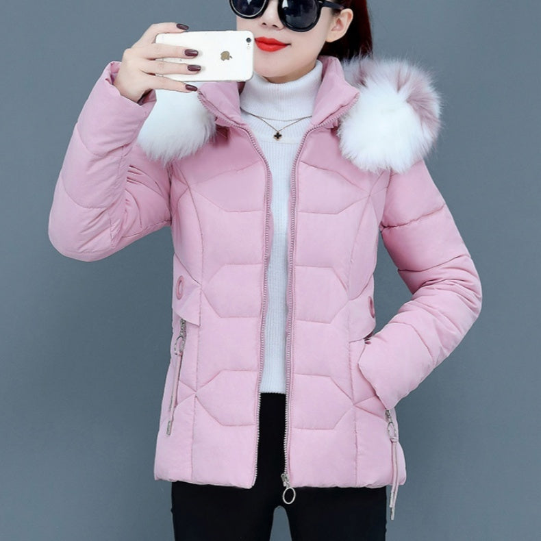 Women's jacket padded in cotton double-sided elegant keep warm