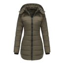 Women's jacket padded waterproof cotton hooded long sleeves zipper