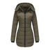 Women's jacket padded waterproof cotton hooded long sleeves zipper