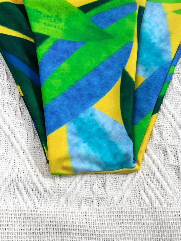 Traje de baño de mujer de una pieza push up estampado elegante 