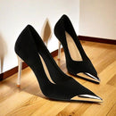 Women's Escarpins Stiletto Heels Elegant Pointed Metal-4