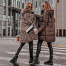 Women’s Coat Elegant Quilted Leopard Print Outerwear Strong Style-4