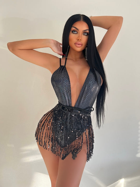 Women's swimsuit one-piece nightclub hot girl Tassel