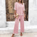 Women's Sets Elegant Striped Knitted Sexy top Straight Trousers
