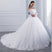 White wedding dress, elegant ,embroidered flowers, lace train