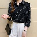 Elegant Printed Shirt, Casual Long Sleeve, Women's Clothing, Office Shirt