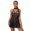 Women's lingerie babydoll lace elegant transparent tulle sexy straps-9