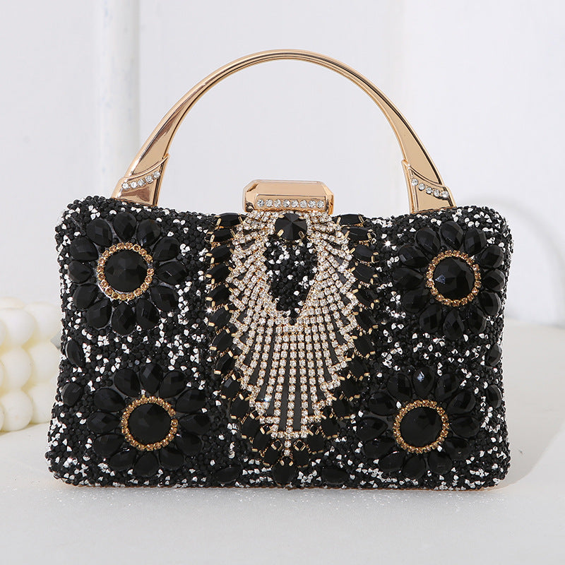 Women's clutch square bag sequined handmade diamond luxury