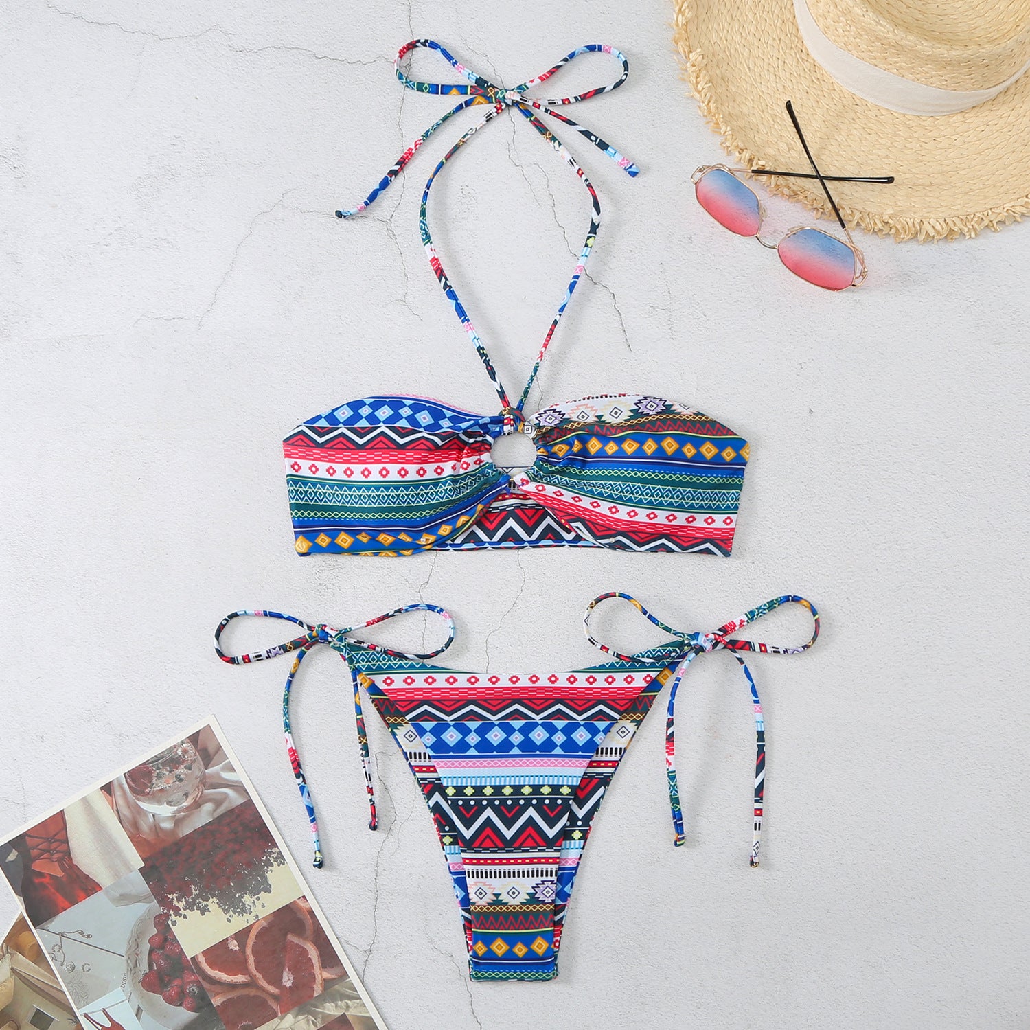 Women's swimwear Bikini 2 pieces elegant halter split