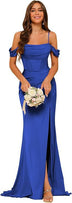 Women’s Mermaid Gown Bridesmaid Satin Off Shoulder 
