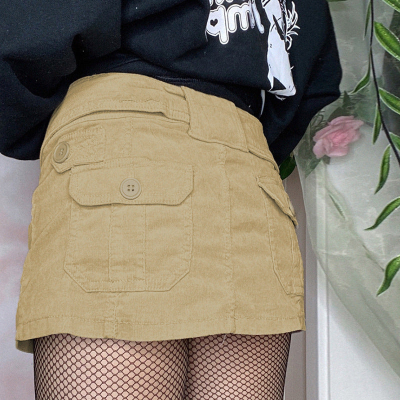 Women's mini skirt cargo elegant denim