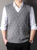 Men's Vest Elegant Knitted Woolen Twisted Loose Sleeveless Business