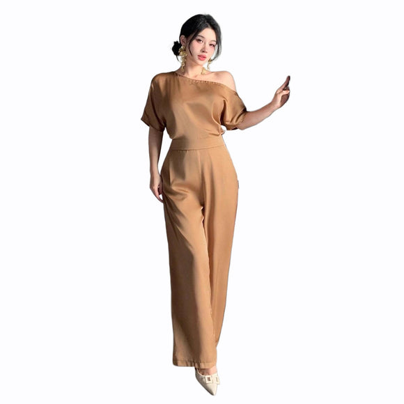 Women's Jumpsuit Elegant Asymmetrical Silky Fit Party Wear