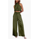 Women's 2-Piece Sleeveless Top And Wide-Leg Pants Set Summer Outfit