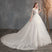 Wedding Dress long lace elegant, mid-length sleeves, embroidered train