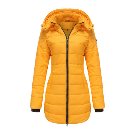 Women's jacket padded waterproof cotton hooded long sleeves zipper
