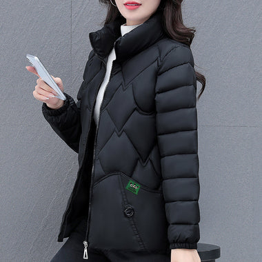 Buy black Women's jacket hooded in padded cotton elegant standard length