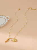 Women's Necklace stainless steel pendant of boat starfish small fish