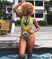 Women's swimsuit one-piece elegant floral printed