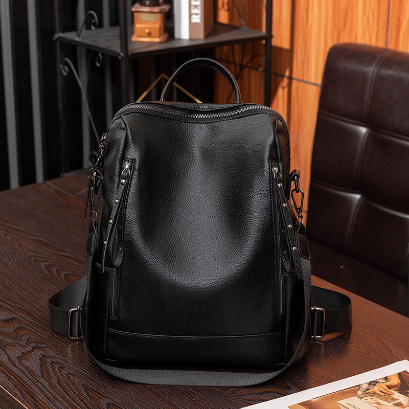 Women's backpack soft PU leather elegant crossbody travel