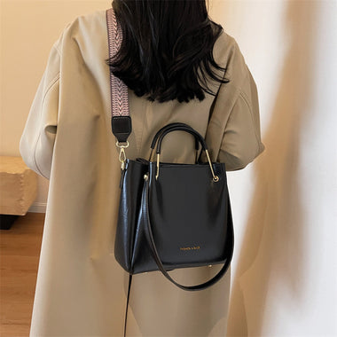 Buy black Women's tote bag leather large capacity retro elegant crossbody
