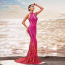 Women’s Mermaid Gowns Sequined Elegant Off Shoulder Evening Dress