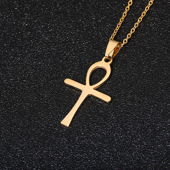 Necklace elegant cross pendant stainless steel unisex
