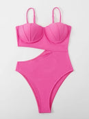 Women's swimwear one-piece European and American solid color