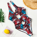 Women's swimwear one-piece elegant snake print