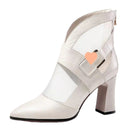 Women's short boots with high heels, pointed toe gladiator elegant