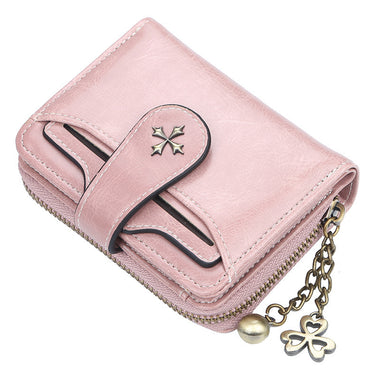 Buy pink Women's wallet leather elegant buckle closure