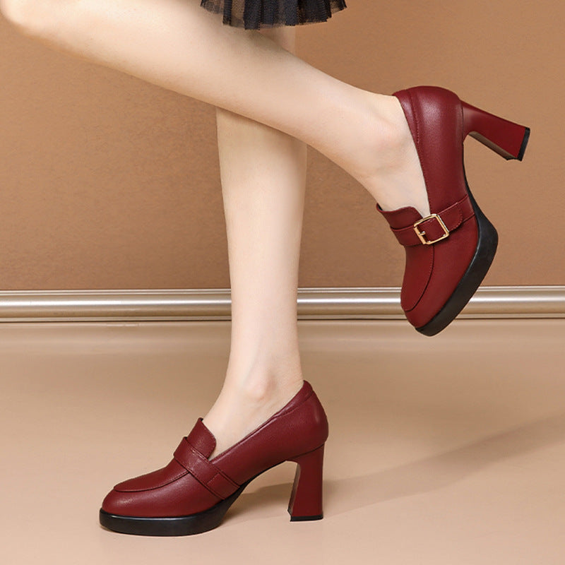 women's shoes pointed to high square heels elegant, sexy high quality, fashionable