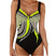 Women's swimsuit one-piece elegant strap retro printed