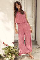 Women's Jumpsuit Elegant Flowy Sleeveless High Waist Wide Leg Printed