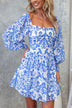 Women’s Sexy Mini Dress Square Neck Elegant Long Sleeves