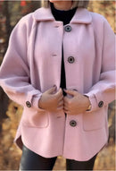 Women's Woolen Coat Casual Loose Lapels Pocket Cardigan-9