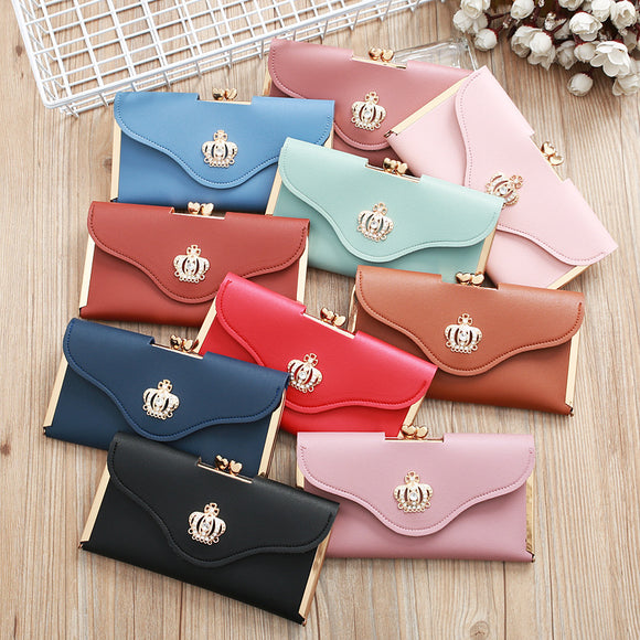 Women's wallet long PU Leather elegant card holder purse
