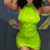 Women's mini dress tight brilliant elegant halter neck