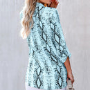 Women's leopard snake print shirt, three-quarter sleeves