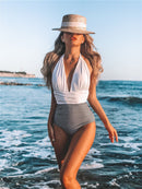 Women's swimwear one-piece elegant halter neck