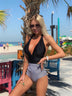 Women's swimwear one-piece elegant halter neck
