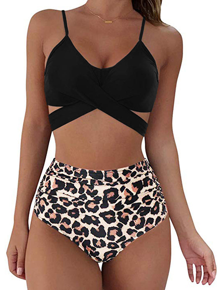 Women's swimwear Bikini sets 2 pieces elegant print push-up waist