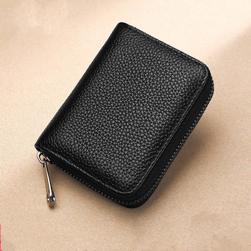 Women's card holder leather elegant zipper