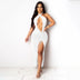 Women's dress elegant sexy party, backless, pleated slit, bodycon