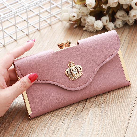Women's wallet long PU Leather elegant card holder purse