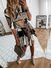 New elegant and sexy dress, casual wear, printed shirt dress
