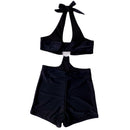 Women's swimwear one-piece elegant sexy cutout backless halter