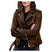 Women's short faux leather jacket zip fashionable and versatile