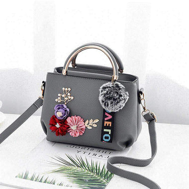 Buy grey Women's handbag shoulder bag elegant flower tattoo