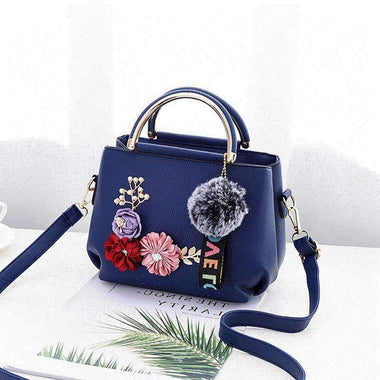 Buy royal-blue Women's handbag shoulder bag elegant flower tattoo
